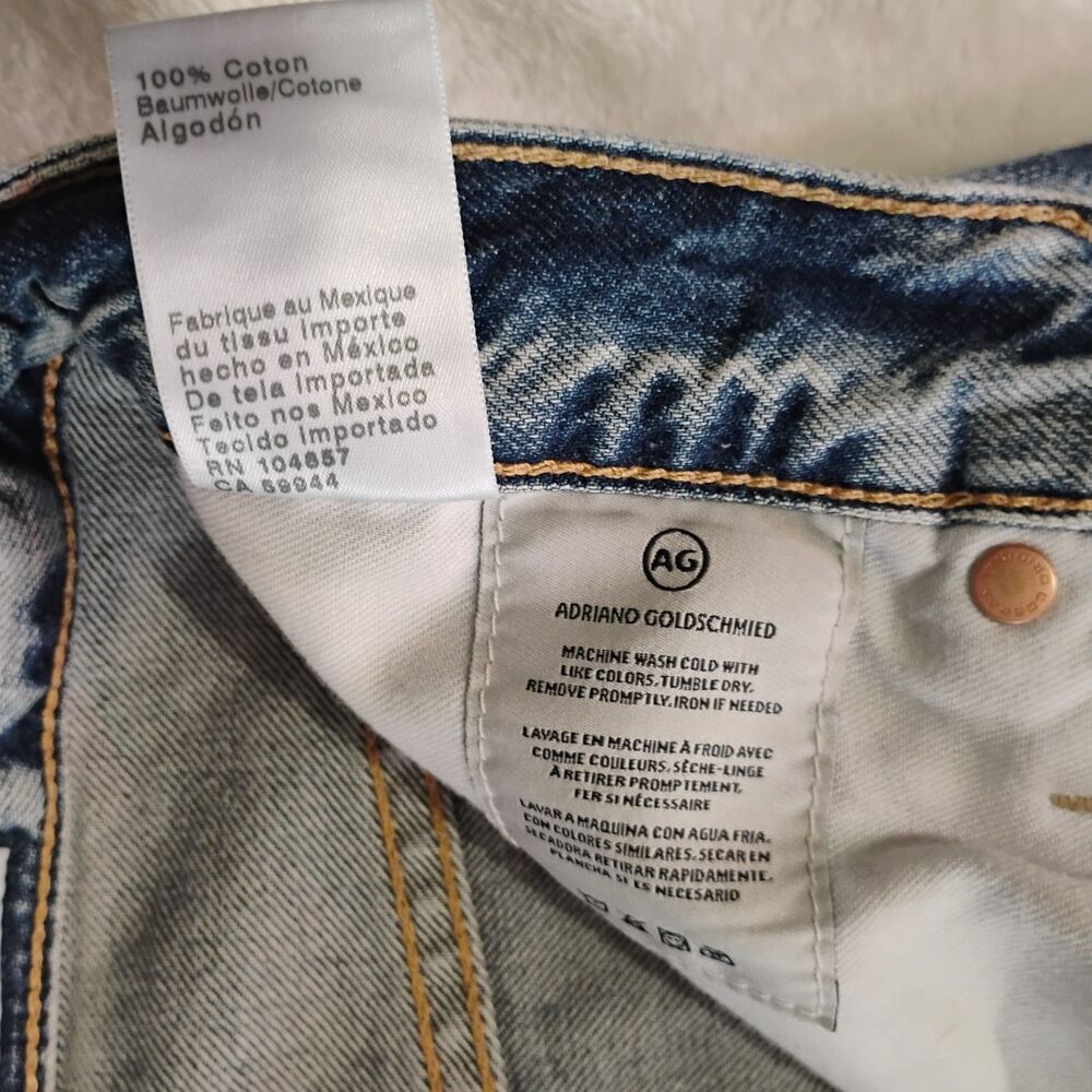 AG Adriano Goldschmied Knox High Rise Baggy Boyfriend Jeans Women 25R Distressed - Picture 5 of 12